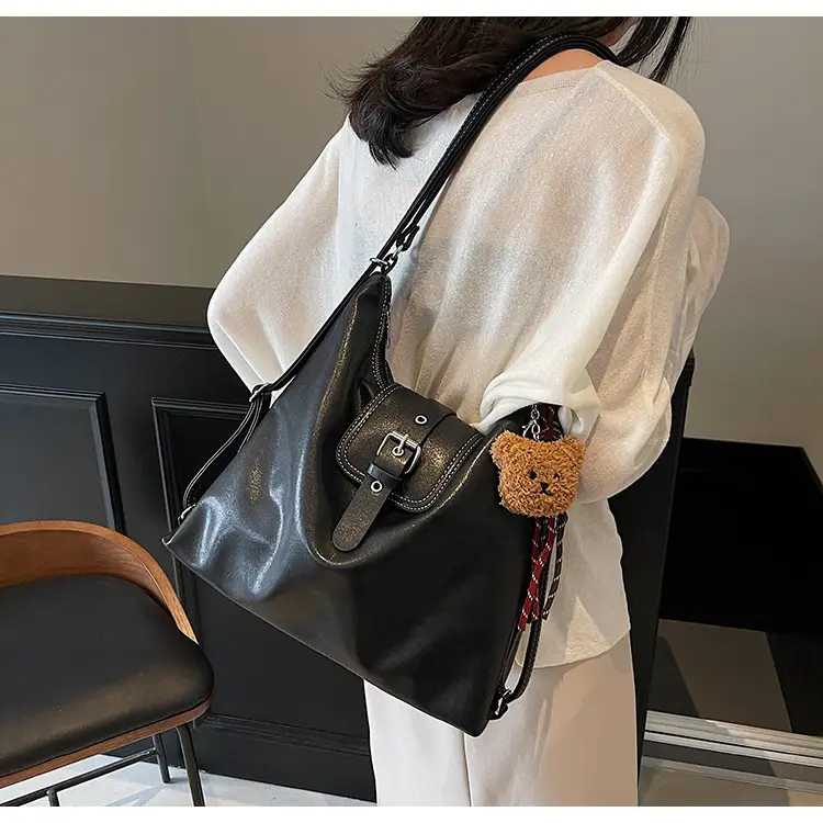 Vintage Brown Leather Shoulder Crossbody Bag for Women — feature 24
