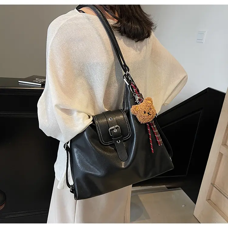 Vintage Brown Leather Shoulder Crossbody Bag for Women — feature 25