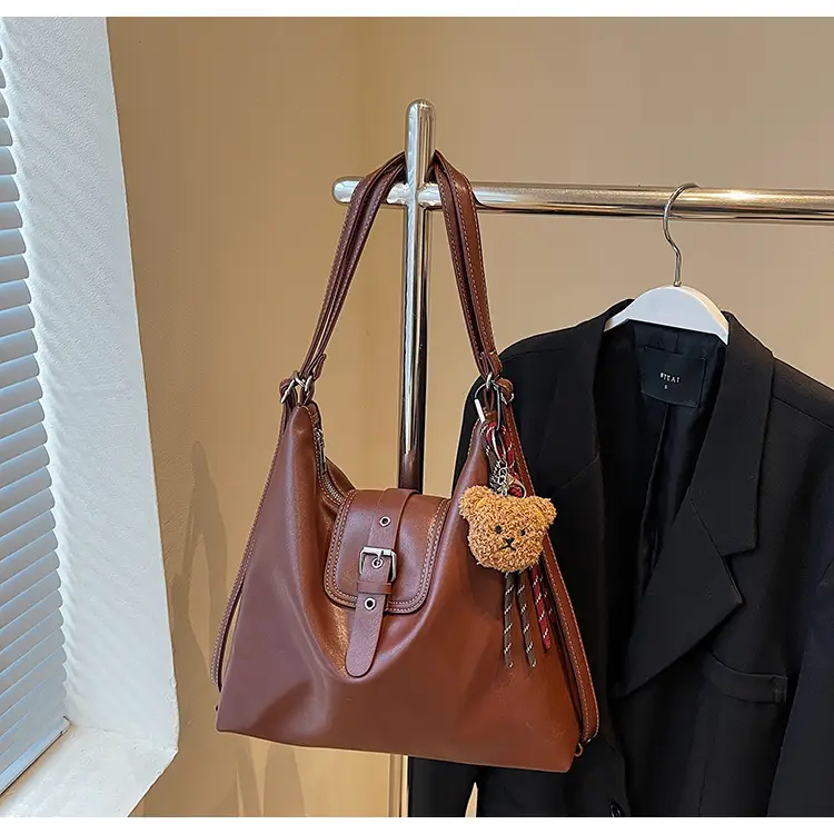 Vintage Brown Leather Shoulder Crossbody Bag for Women — feature 29