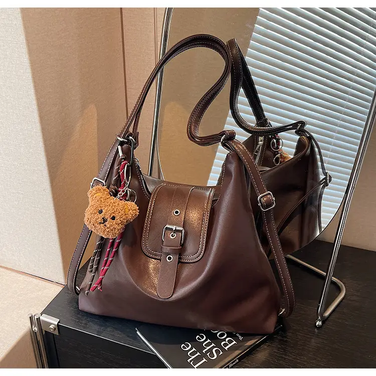 Vintage Brown Leather Shoulder Crossbody Bag for Women — feature 30