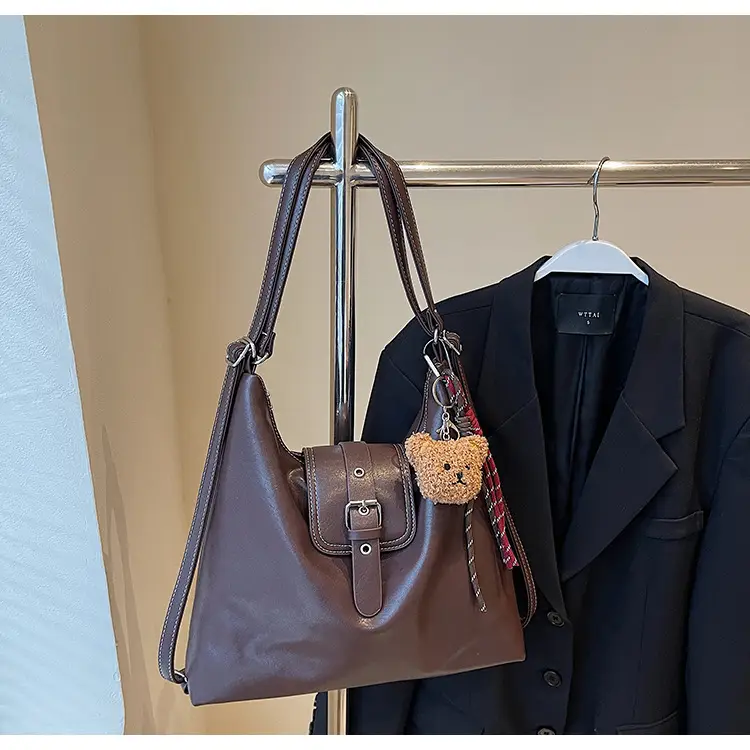 Vintage Brown Leather Shoulder Crossbody Bag for Women — feature 32