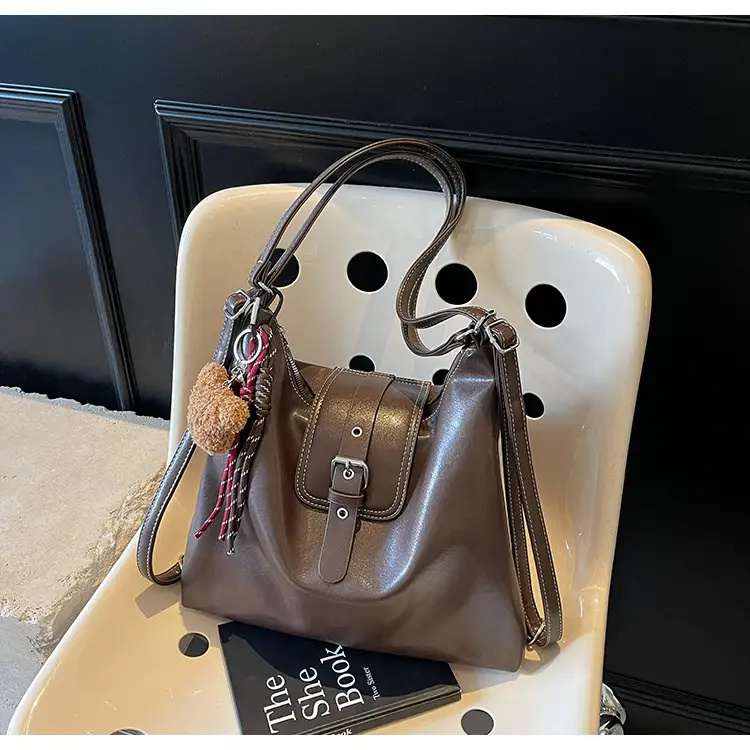 Vintage Brown Leather Shoulder Crossbody Bag for Women — feature 34