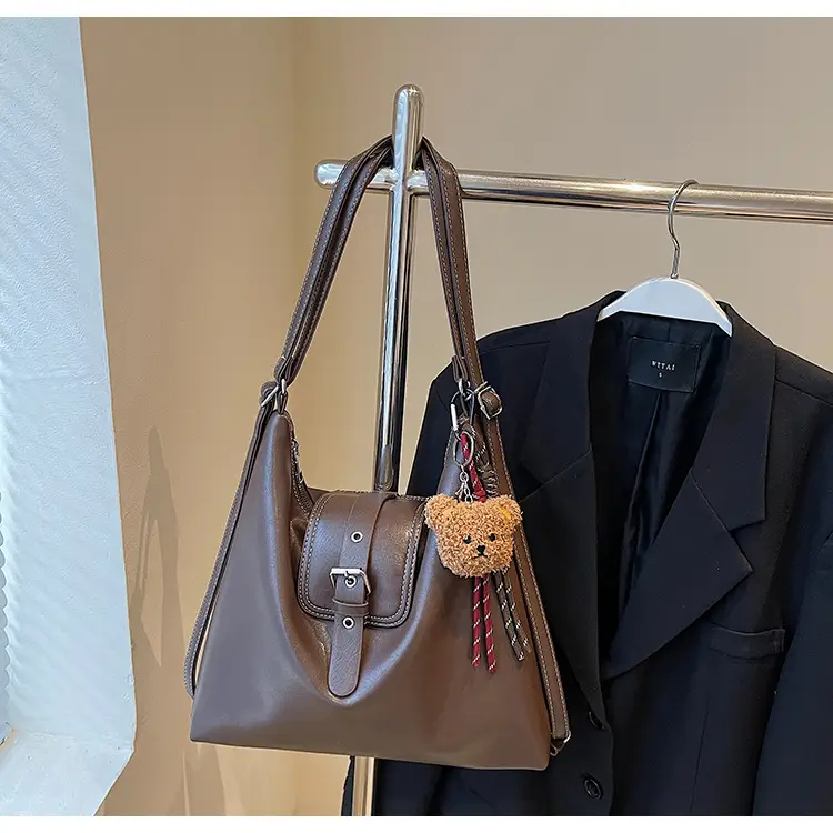 Vintage Brown Leather Shoulder Crossbody Bag for Women — feature 35