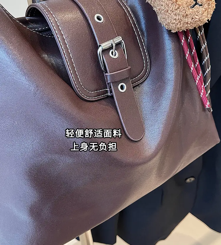 Vintage Brown Leather Shoulder Crossbody Bag for Women — feature 4