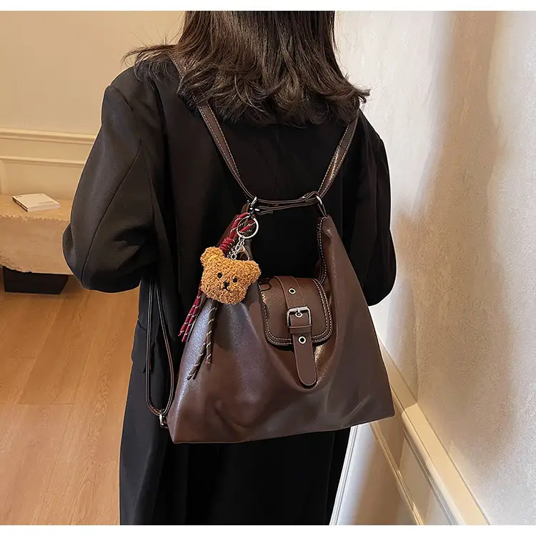 Vintage Brown Leather Shoulder Crossbody Bag for Women — feature 9