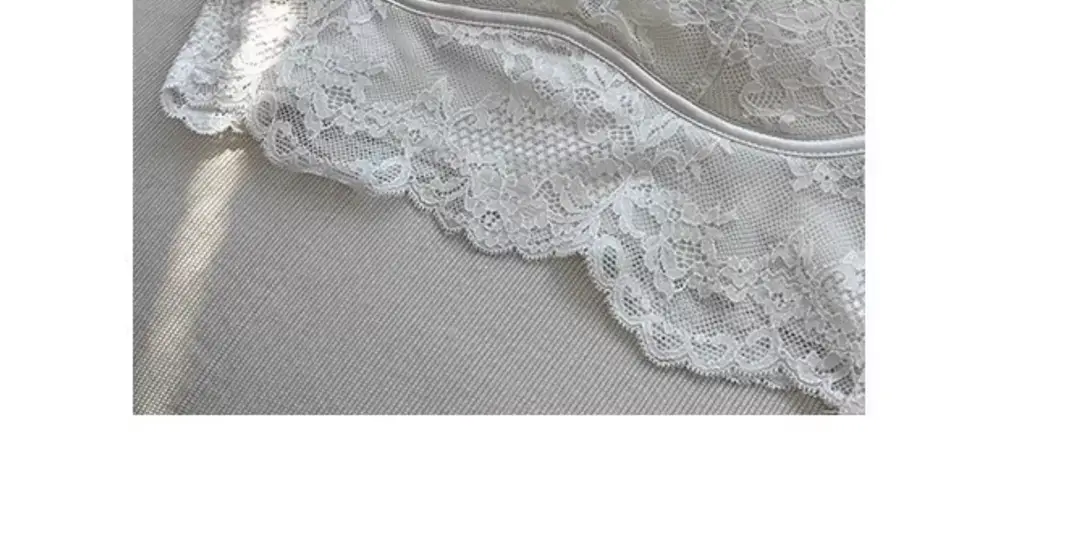French Lace Push-Up Camisole Bra Set White No Steel Ring — feature 35