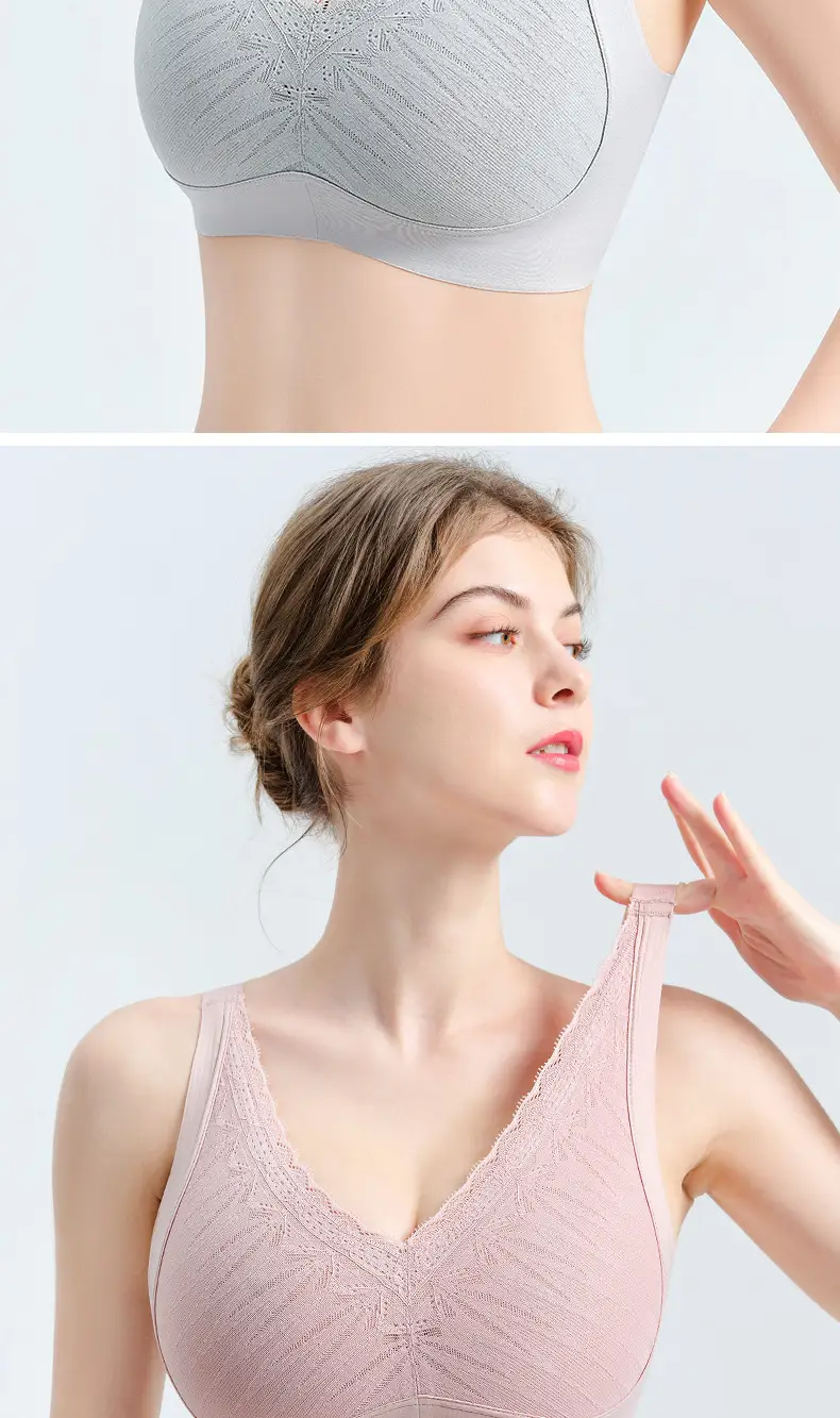Mother's Lace Cup Bra Back Buckle Adjustable No Steel Ring Plus Size — feature 13