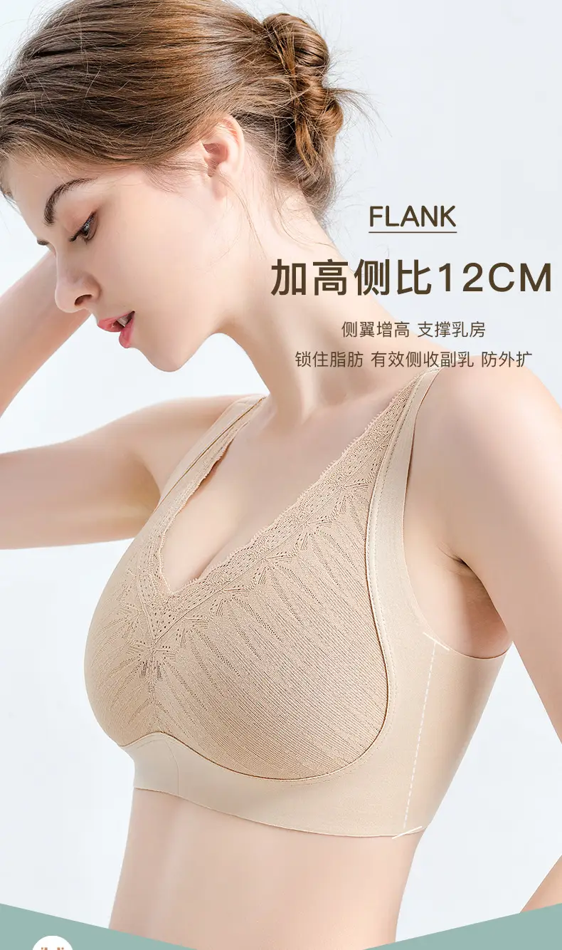 Mother's Lace Cup Bra Back Buckle Adjustable No Steel Ring Plus Size — feature 8