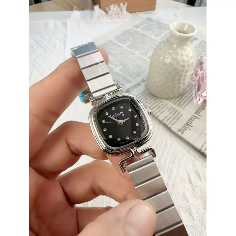 Square Watch for Women Gold Rose Gold Stainless Steel Band - Image 5