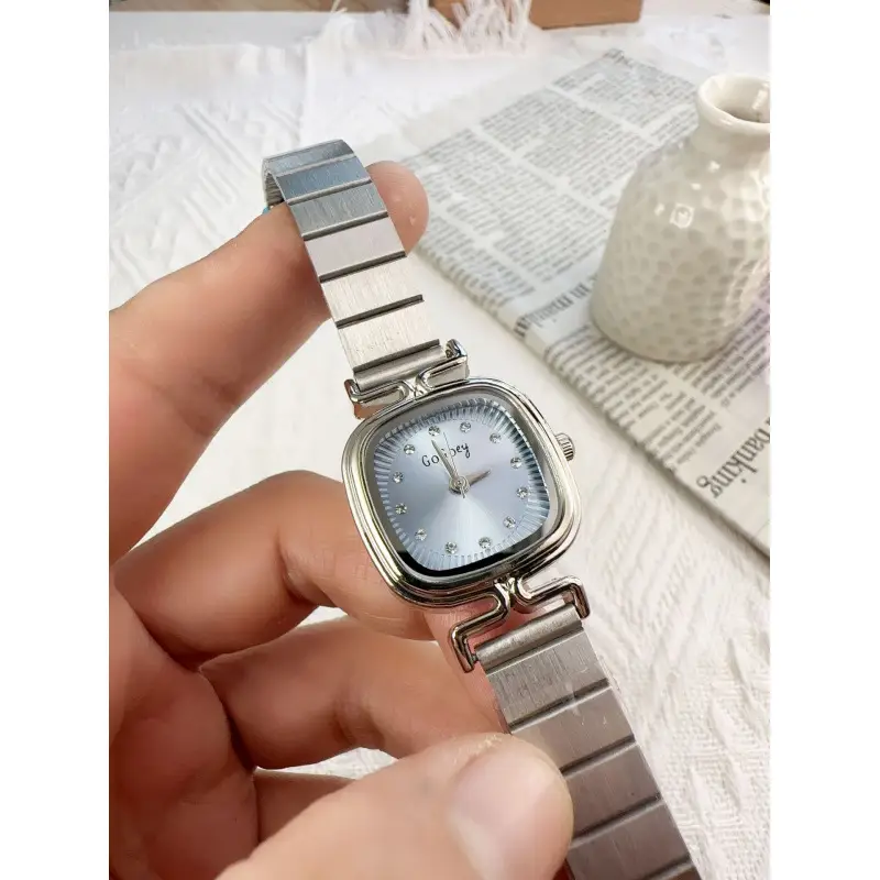 Square Watch for Women Gold Rose Gold Stainless Steel Band - Image 6