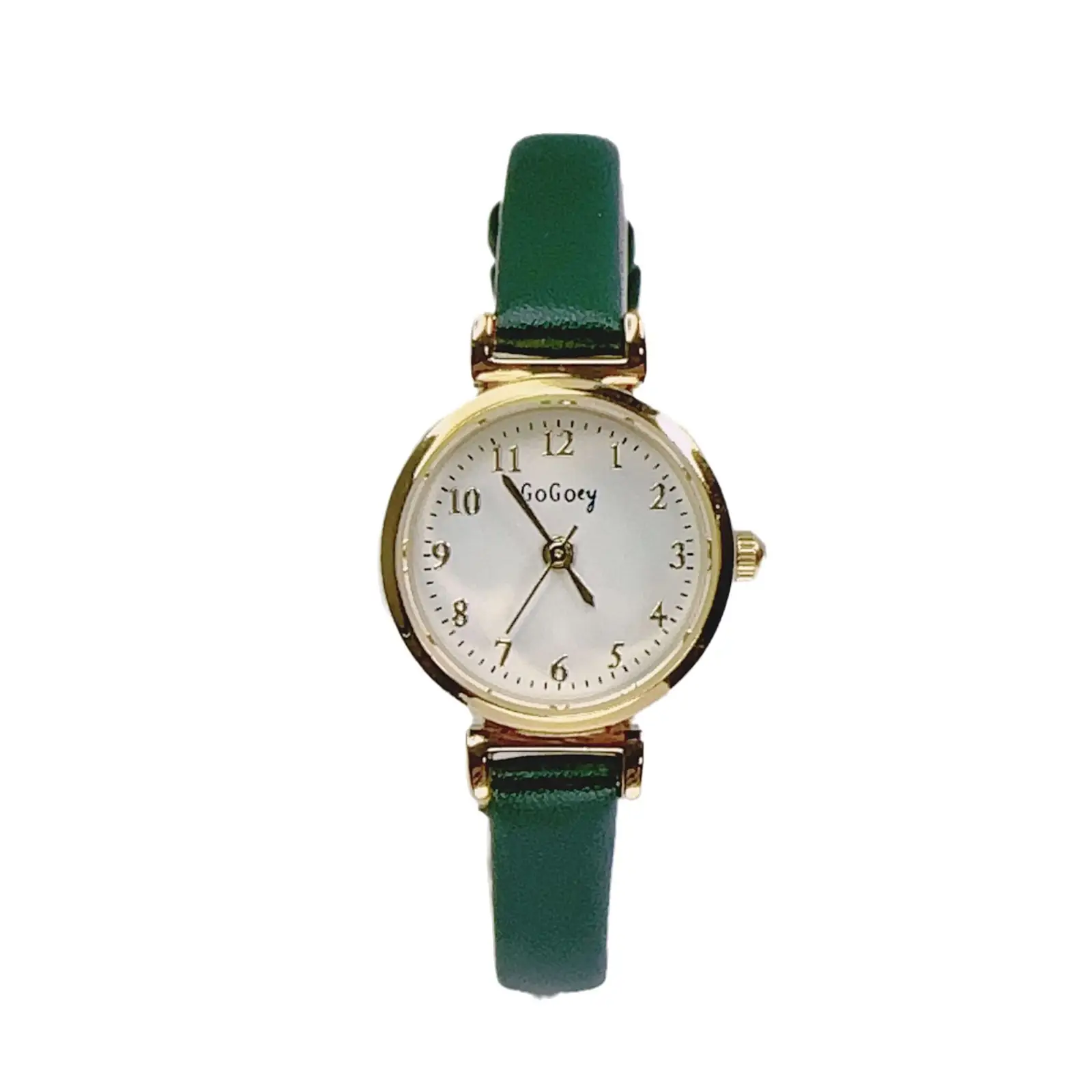 Women's Brown Leather Watch with Gold Dial - Image 10