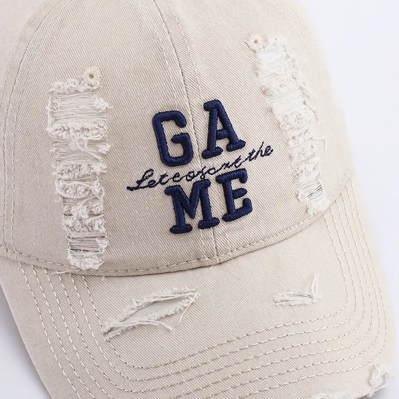 Men Embroidered Baseball Cap Summer Wear Wide Brim — feature 3