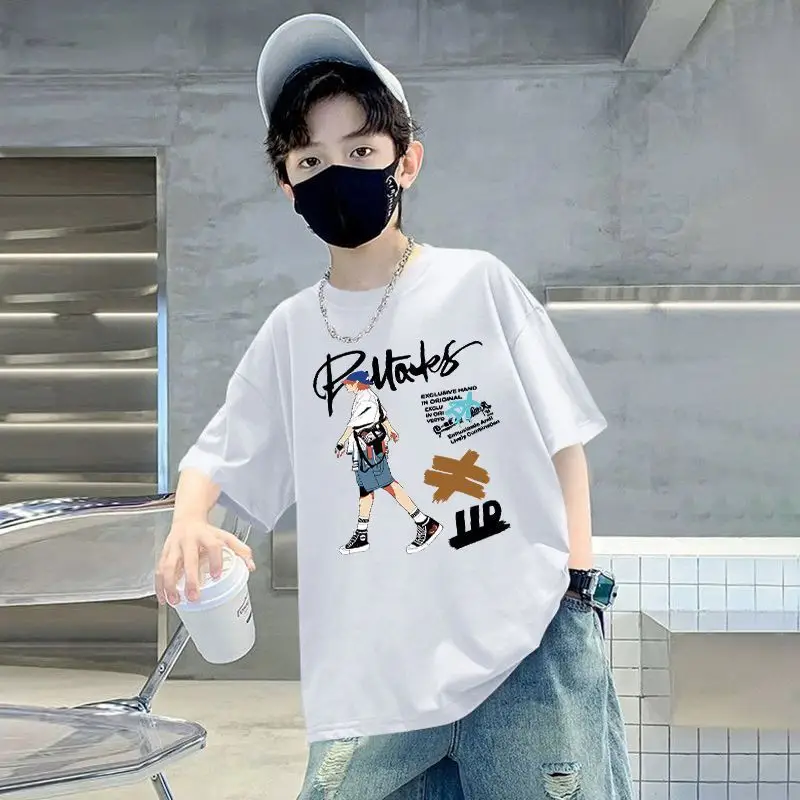 Kids Cotton Cartoon T-Shirt Green Short Sleeve Summer Wear