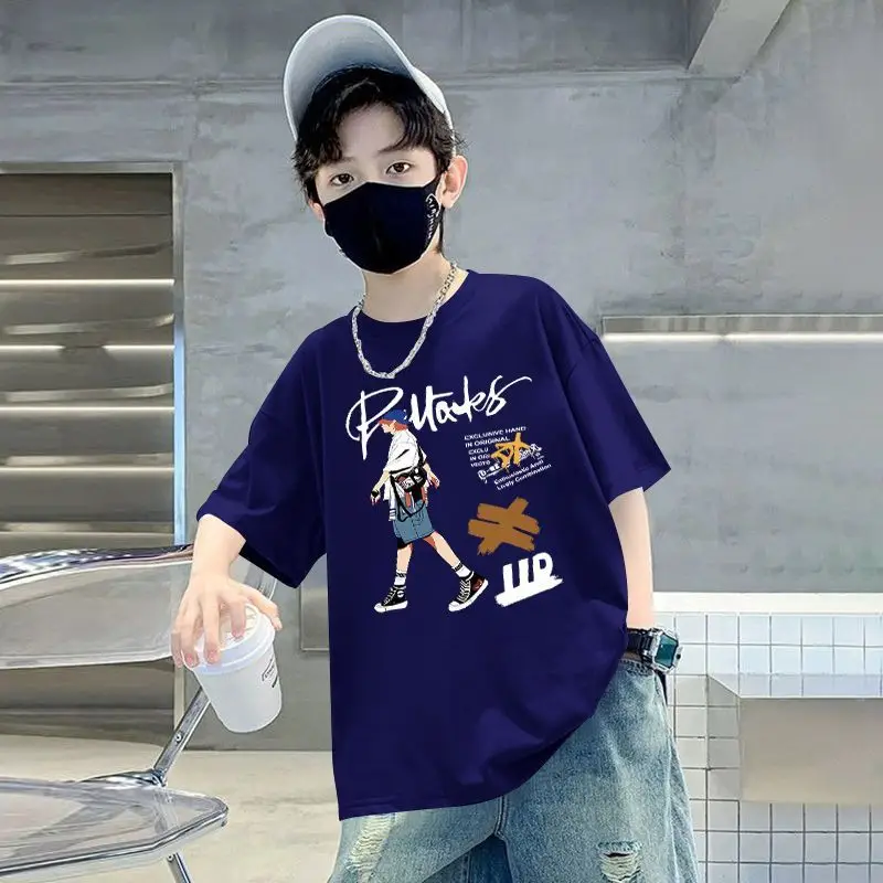 Kids Cotton Cartoon T-Shirt Green Short Sleeve Summer Wear