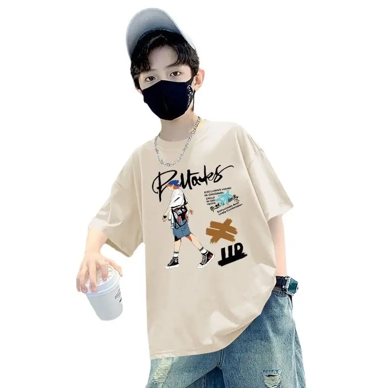 Kids Cotton Cartoon T-Shirt Green Short Sleeve Summer Wear