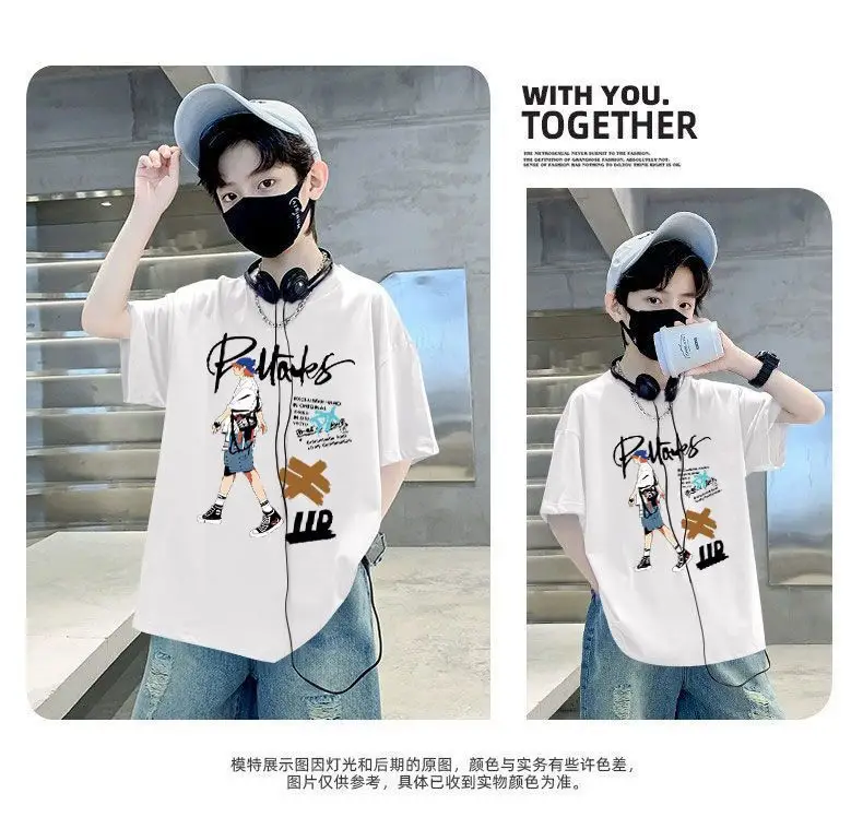 Kids Cotton Cartoon T-Shirt Green Short Sleeve Summer Wear — feature 4
