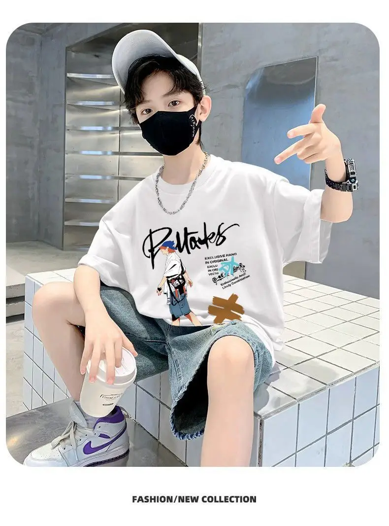 Kids Cotton Cartoon T-Shirt Green Short Sleeve Summer Wear — feature 5