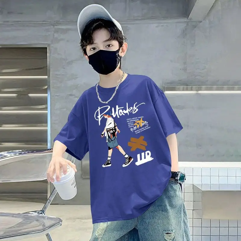 Kids Cotton Cartoon T-Shirt Green Short Sleeve Summer Wear
