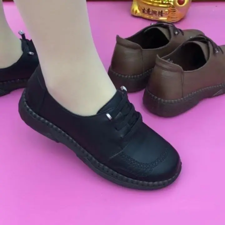 Soft Leather Single-layer Shoes 2025 Spring New Beef Tendon Soft Bottom Soft Surface Non-slip Mother All-match Middle-aged and Elderly Casual Small Leather Shoes — feature 12