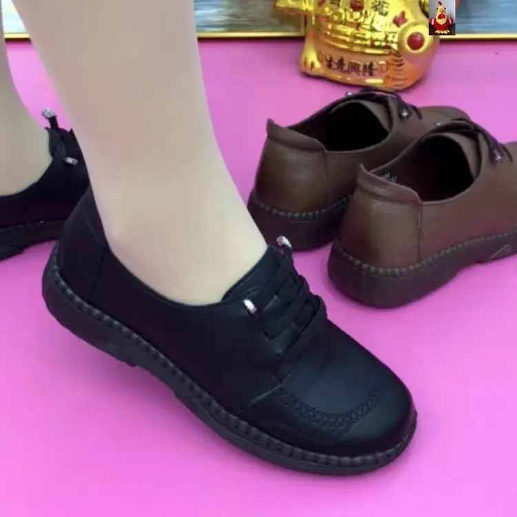 Soft Leather Single-layer Shoes 2025 Spring New Beef Tendon Soft Bottom Soft Surface Non-slip Mother All-match Middle-aged and Elderly Casual Small Leather Shoes — feature 14