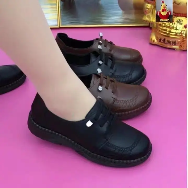 Soft Leather Single-layer Shoes 2025 Spring New Beef Tendon Soft Bottom Soft Surface Non-slip Mother All-match Middle-aged and Elderly Casual Small Leather Shoes — feature 5