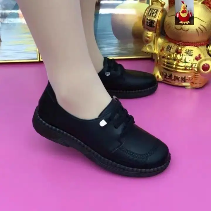 Soft Leather Single-layer Shoes 2025 Spring New Beef Tendon Soft Bottom Soft Surface Non-slip Mother All-match Middle-aged and Elderly Casual Small Leather Shoes — feature 7