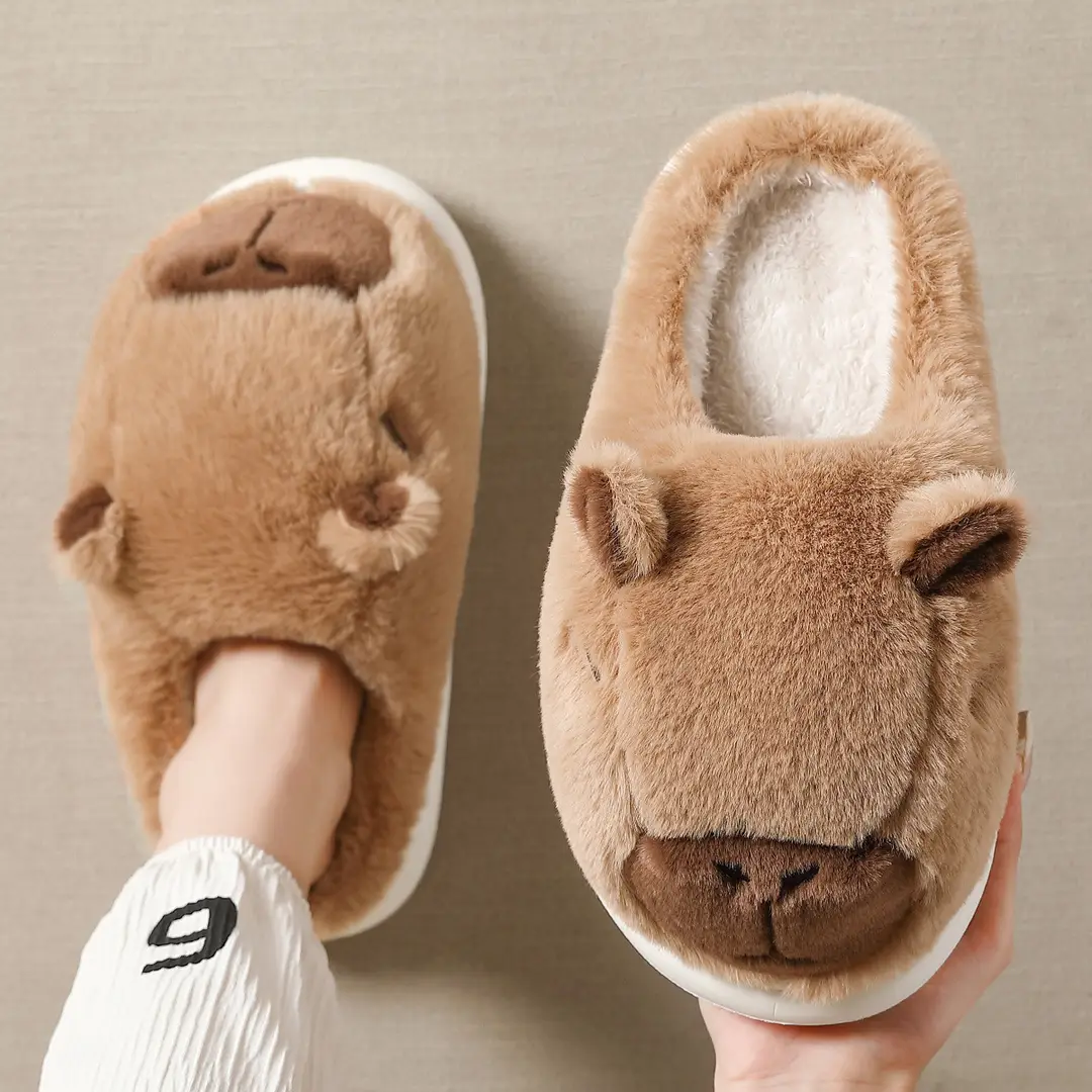 Kapi Barra Cotton Slippers Women's Winter 2025 New Couple Home Warm Cute Mao Mao Slippers Men's Winter - Image 8