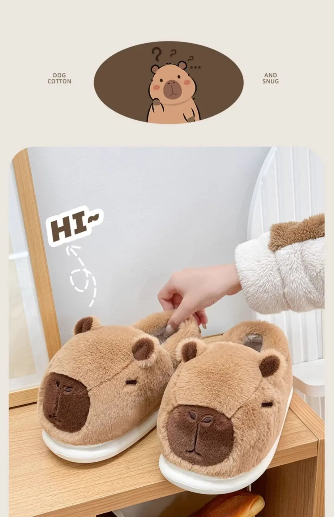Kapi Barra Cotton Slippers Women's Winter 2025 New Couple Home Warm Cute Mao Mao Slippers Men's Winter — feature 3