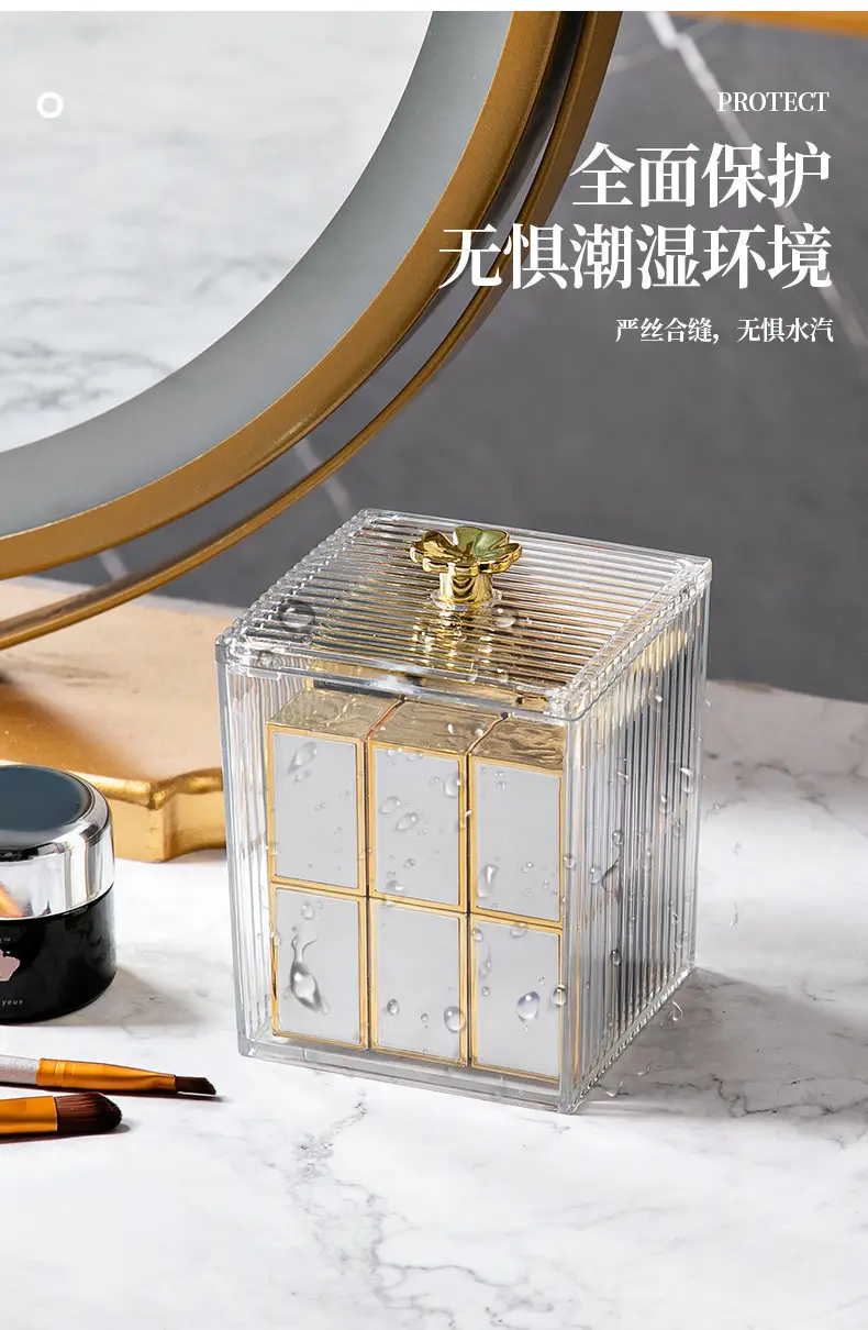 Transparent Jewelry Storage Box 8x8x11cm Acrylic — feature 10