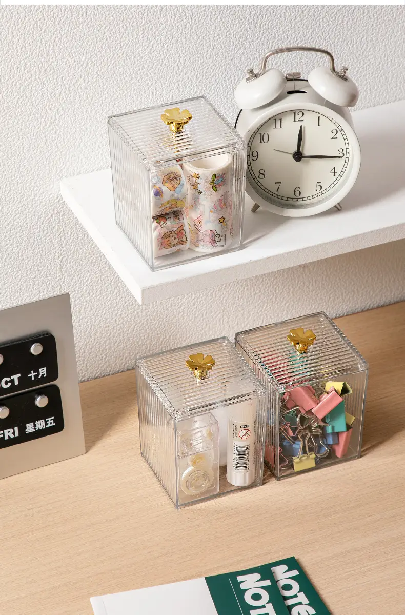 Transparent Jewelry Storage Box 8x8x11cm Acrylic — feature 14