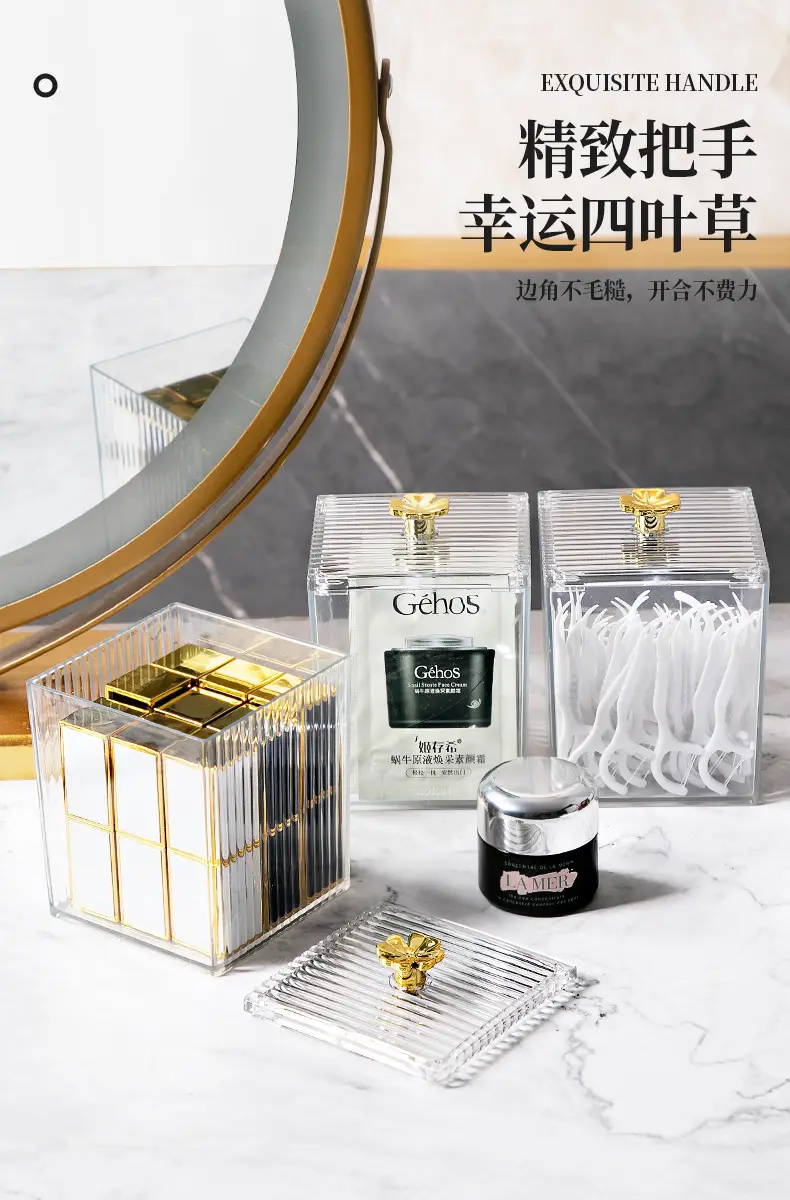 Transparent Jewelry Storage Box 8x8x11cm Acrylic — feature 4