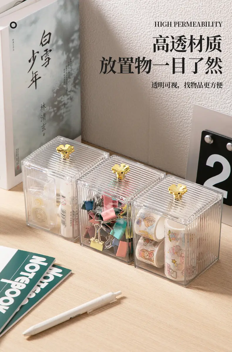 Transparent Jewelry Storage Box 8x8x11cm Acrylic — feature 6