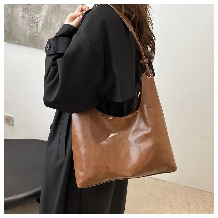 Retro Brown Large Capacity Shoulder Tote Bag — feature 12