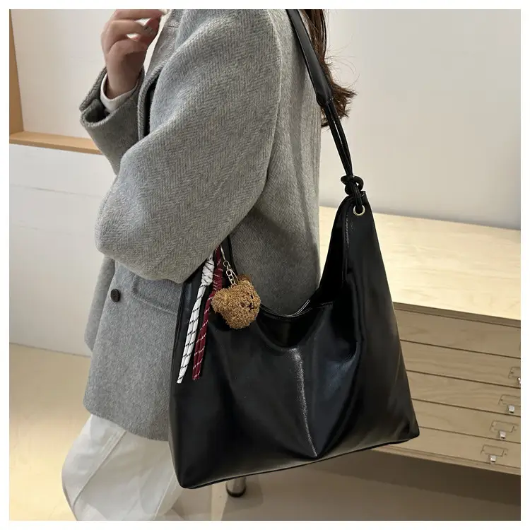 Retro Brown Large Capacity Shoulder Tote Bag — feature 23