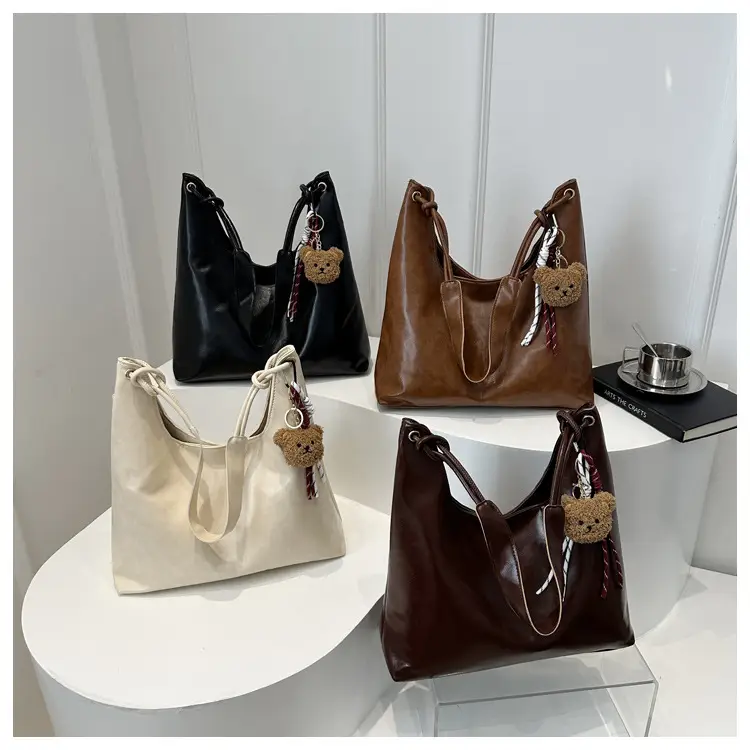 Retro Brown Large Capacity Shoulder Tote Bag — feature 28