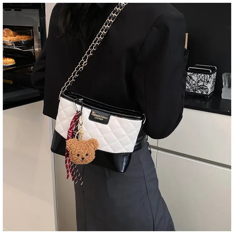 Super Fire Diamond Embroidery Black Chain Shoulder Bag Women — feature 15