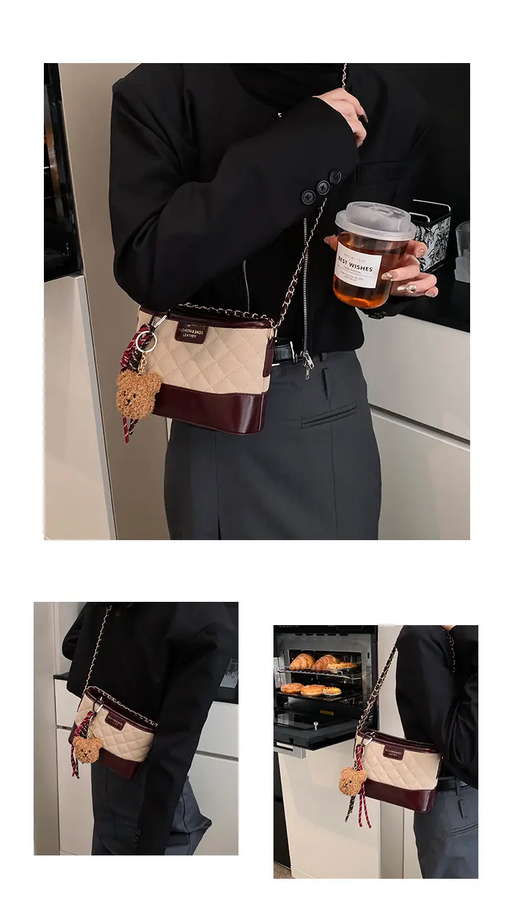 Super Fire Diamond Embroidery Black Chain Shoulder Bag Women — feature 23