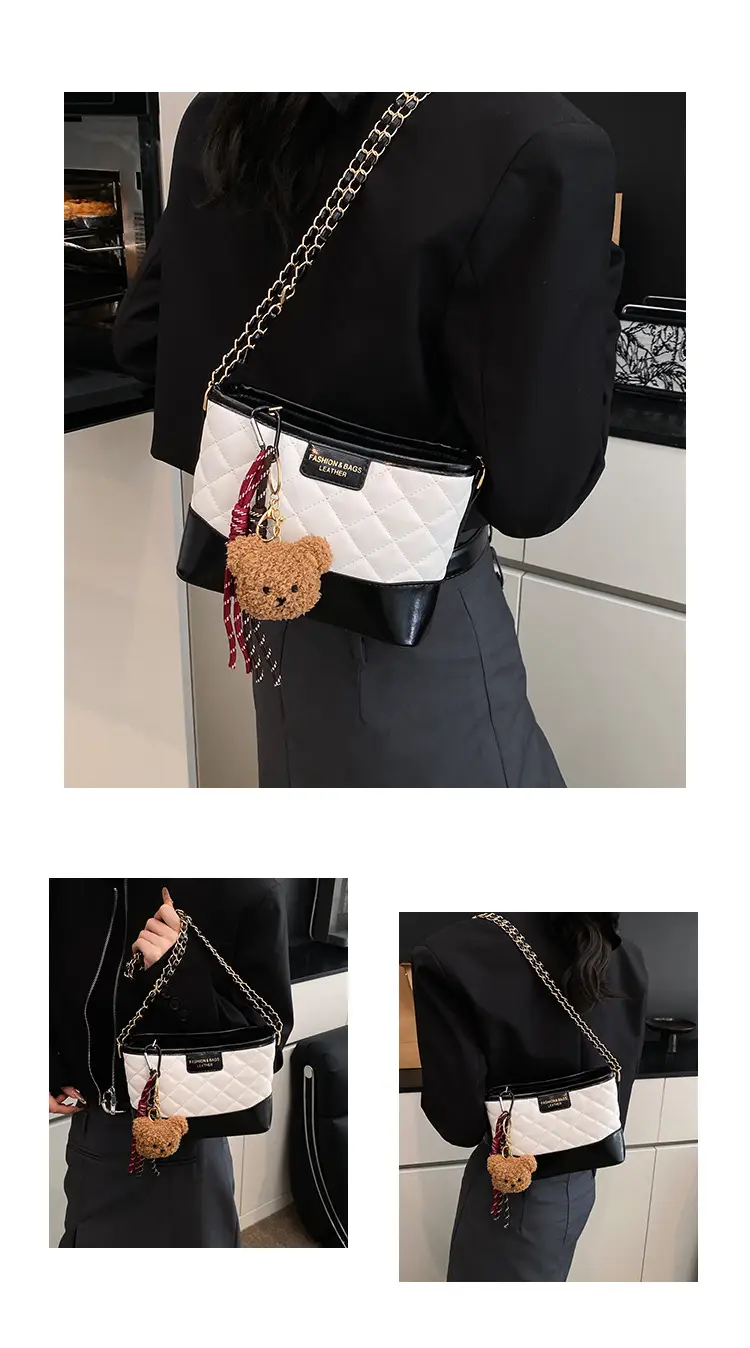 Super Fire Diamond Embroidery Black Chain Shoulder Bag Women — feature 24