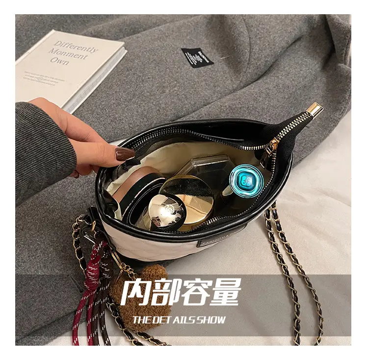 Super Fire Diamond Embroidery Black Chain Shoulder Bag Women — feature 4