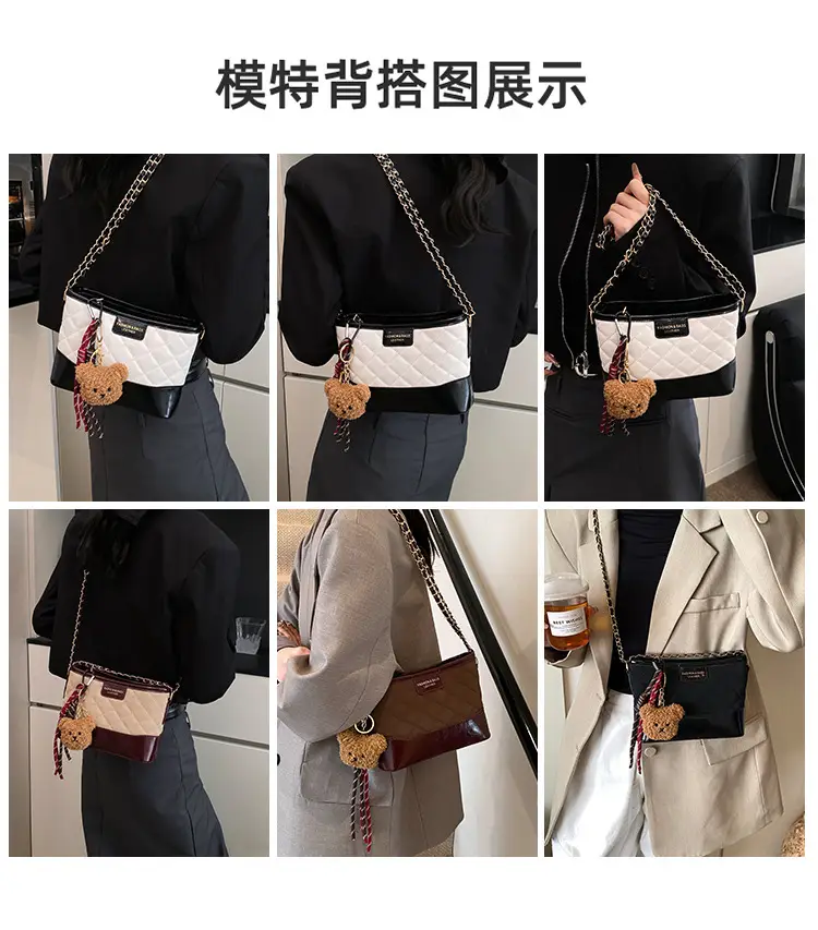 Super Fire Diamond Embroidery Black Chain Shoulder Bag Women — feature 7