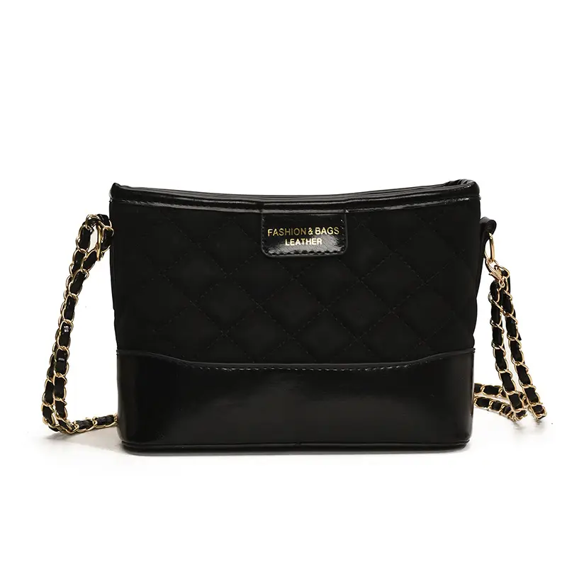 Super Fire Diamond Embroidery Black Chain Shoulder Bag Women