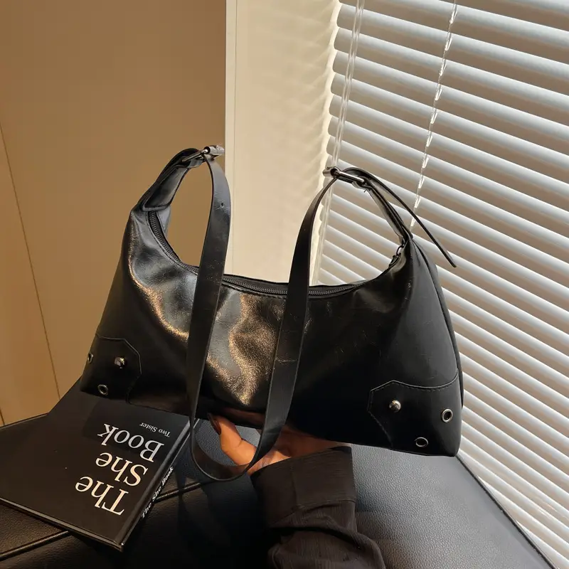 Women's Underarm Bag Oil Wax Leather Niche Design - Image 5