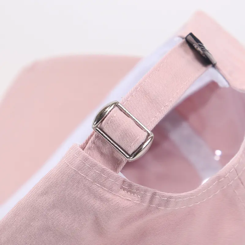 Women Pink Embroidered Baseball Cap with Buckle