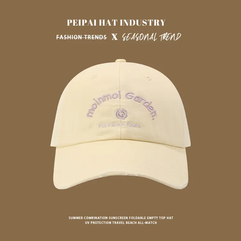 Women Pink Embroidered Baseball Cap with Buckle — feature 9