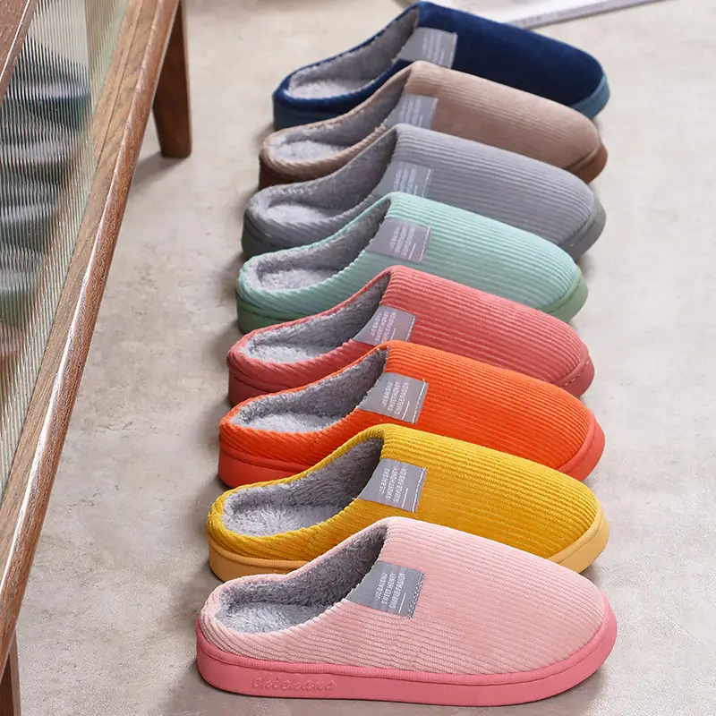 Winter 2025 Cotton Slippers Couple Comfortable Cute Home Fashionable Internet Popular Warm Cotton Shoes Women's Indoor Winter Flat