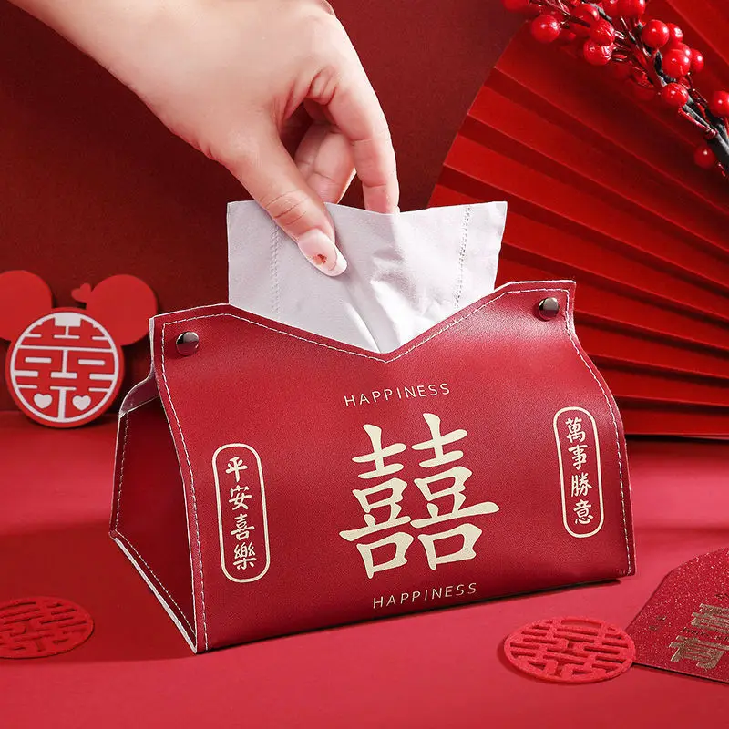 Red Creative Tissue Box for Weddings & Festivals - Image 6