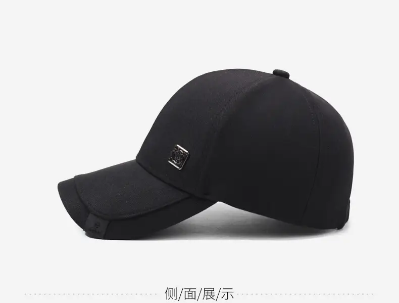 Men's Black Baseball Cap Casual Outdoor Sun Hat — feature 10
