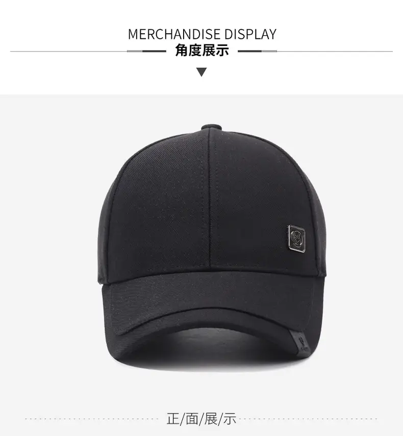 Men's Black Baseball Cap Casual Outdoor Sun Hat — feature 8