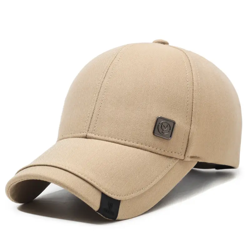 Men's Black Baseball Cap Casual Outdoor Sun Hat