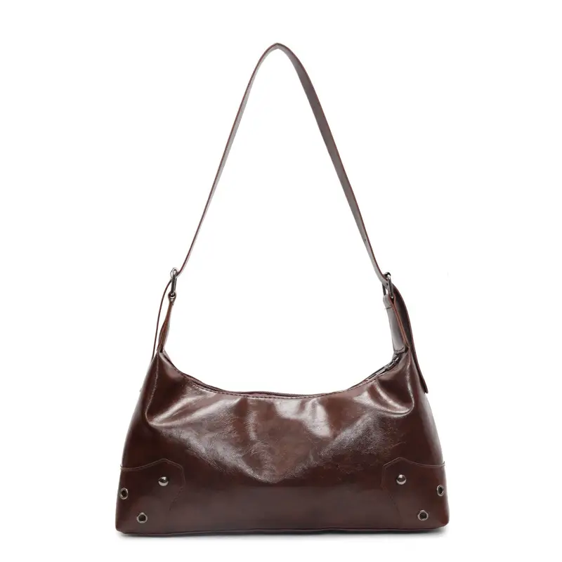 Vintage Maillard Shoulder Bag Women's Large Capacity Leather - Image 8